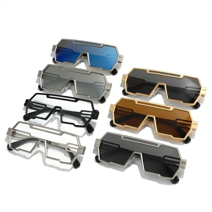 Metal Steampunk Mens Sunglasses One Piece